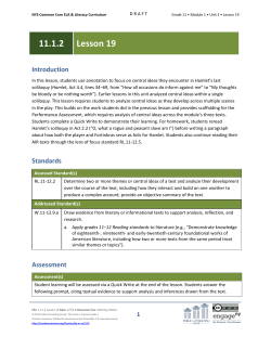 Grade 11 ELA Module 1, Unit 2, Lesson 19