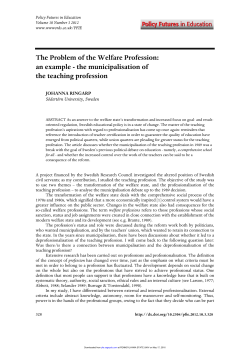 The Problem of the Welfare Profession: an example