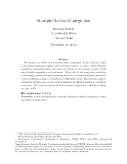 Strategic Backward Integration