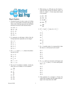 Plug in Numbers - Method Test Prep