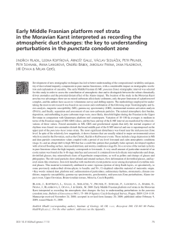 Early Middle Frasnian platform reef strata in the Moravian Karst