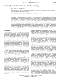 Designing Molecular Switches Based on DNA