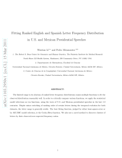 Fitting Ranked English and Spanish Letter Frequency Distribution in