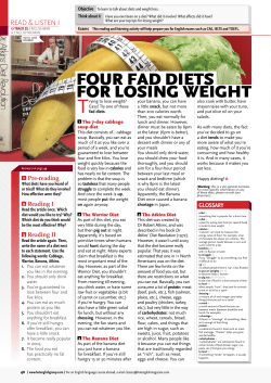 four fad diEts for losing WEight
