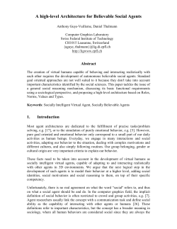 A high-level Architecture for Believable Social Agents