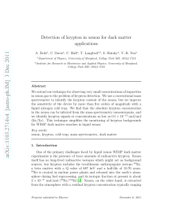 Detection of krypton in xenon for dark matter applications