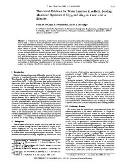 Theoretical Evidence for Water Insertion in a