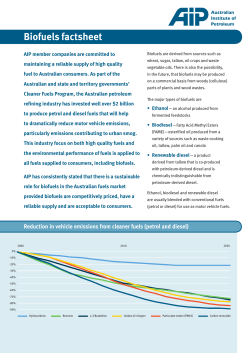 Biofuels factsheet - Australian Institute of Petroleum