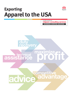 Exporting Apparel To The USA