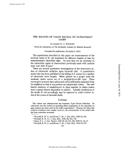 THE KILLING OF COLON BACILLI BY ULTRAVIOLET LIGHT