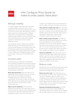 Infor Configure Price Quote for make-to
