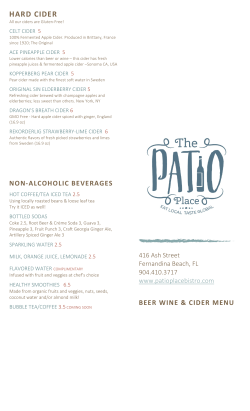 Drinks - The Patio Place