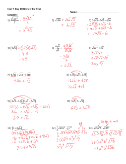 Unit 9 Day 10 Review for Test Name: Simplify: 1) x 2) 180 4) ( )2 3 5