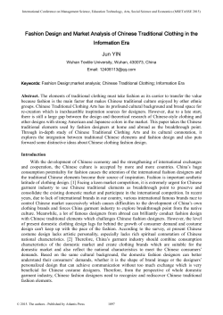 Fashion Design and Market Analysis of Chinese Traditional Clothing