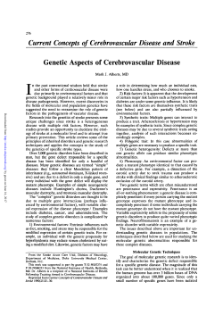 Genetic Aspects of Cerebrovascular Disease