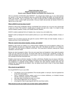 Patient Information about MMR&reg; II