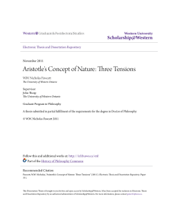 Aristotle`s Concept of Nature: Three Tensions