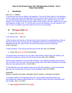 Jesus In The Present Tense: The I AM Statements of