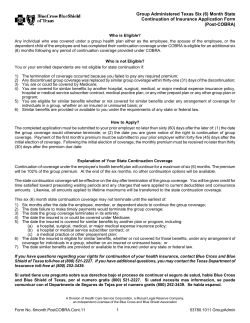 Group Administered Texas Six - Blue Cross and Blue Shield of Texas