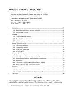 Reusable Software Components - OSU CSE