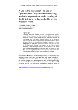 A Life in the Trenches? The use of Operation War Diary and