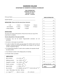 Final Exam - Dawson College