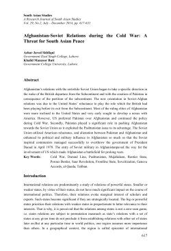 Afghanistan-Soviet Relations during the Cold War: A Threat for