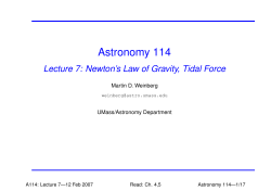 Newton`s Laws of Gravity, Tidal Force