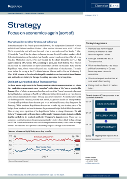 Strategy: Focus on economics again (sort of)