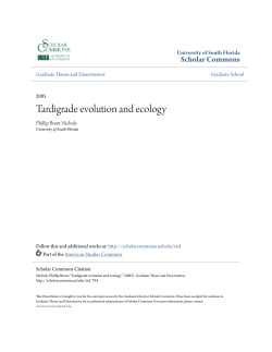 Tardigrade evolution and ecology - Scholar Commons