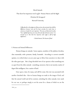 Moral Animals That short but imperious word ought: Human Nature