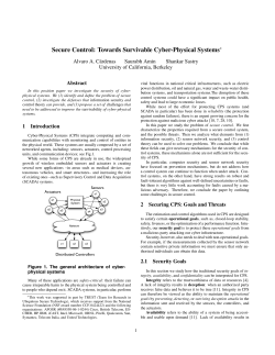 Secure Control: Towards Survivable Cyber