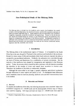 Geo-Pedological Study of the Mekong Delta