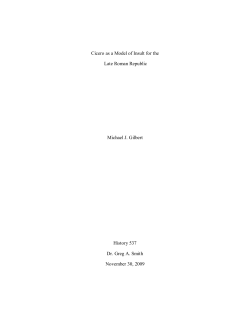 Cicero as a Model of Insult for the Late Roman Republic Michael J