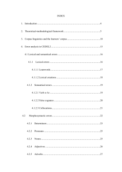 Analysis of Errors in Learners of Spanish as Second