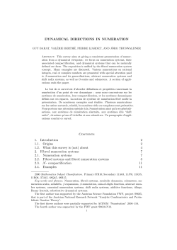 Dynamical directions in numeration - Institut f&uuml;r Diskrete Mathematik