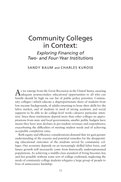 Community Colleges in Context: Exploring Financing of Two