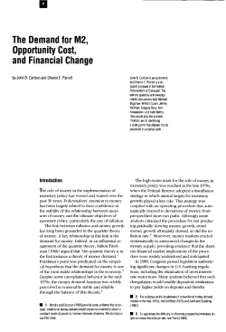 The Demand for M2, Opportunity Cost, and Financial
