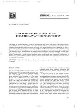 NEOLITHIC TRANSITION IN EUROPE: EVOLUTIONARY