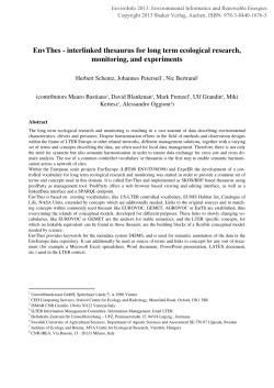 EnvThes &ndash; interlinked thesaurus for long term ecological