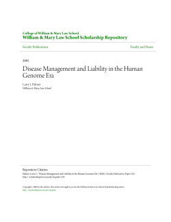Disease Management and Liability in the Human Genome Era