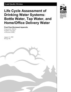 Life Cycle Assessment of Drinking Water Systems