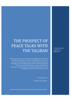 The Prospect of Peace-Talks with the Taliban