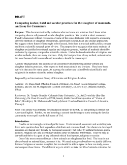 DRAFT Comparing kosher, halal and secular practices for the