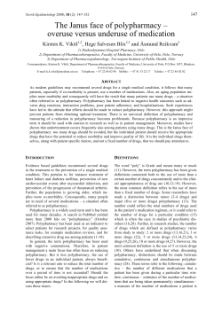 The Janus face of polypharmacy &ndash; overuse versus