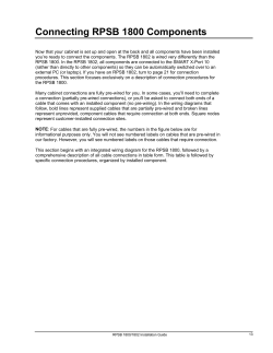 Connecting RPSB 1800 Components