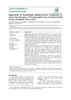 Application of Donabedian Quality-of