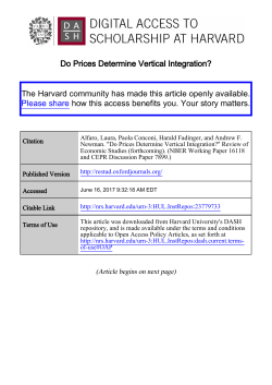 Do Prices Determine Vertical Integration? The Harvard community