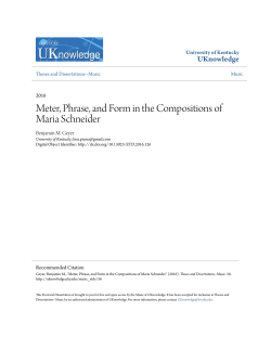 Meter, Phrase, and Form in the Compositions of
