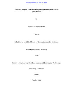 A critical analysis of information poverty from a social justice